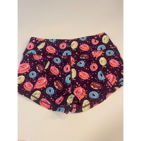 Donut Patterned Womens Athletic Shorts Polyester/Spandex Size M - Picture 6 of 8